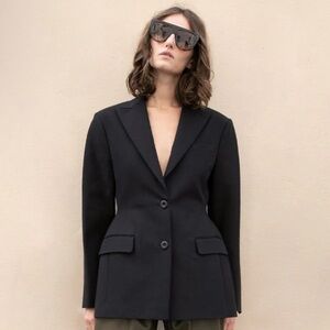 The Frankie Shop Colette Hourglass Blazer in Black